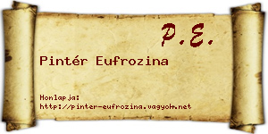 Pintér Eufrozina névjegykártya